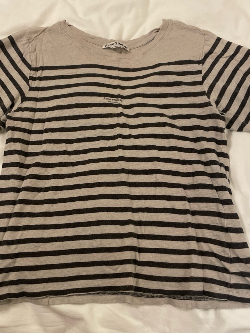 Acne Studios Gray & Black Striped Tee